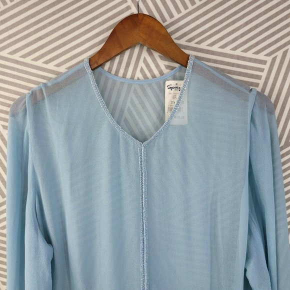 New Together Plus size 20W Evening Jacket Beaded Dressy Topper light blue *flaw - Picture 3 of 7